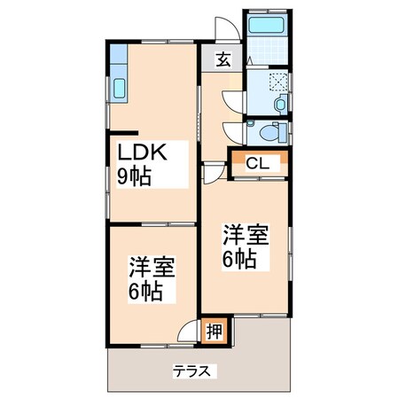 福島貸家の物件間取画像